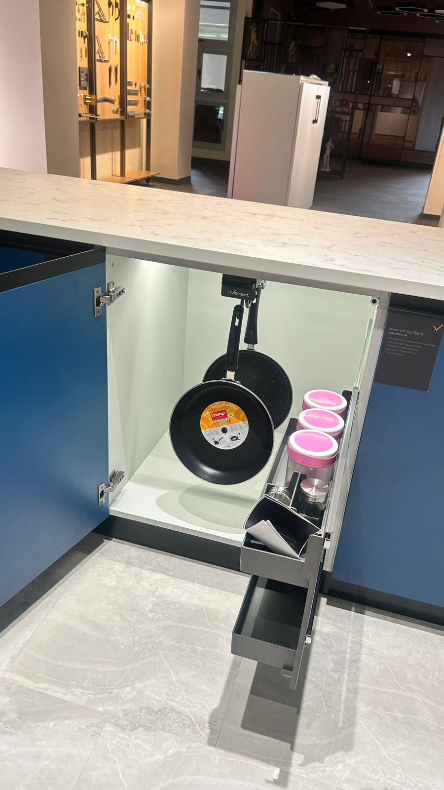 Mixer lift stand appliance garage